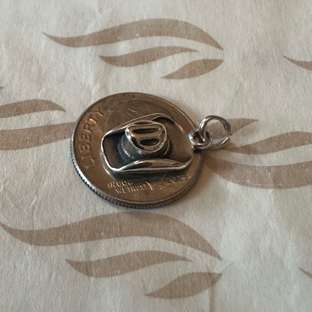 RETIRED James Avery Cowboy Hat Charm Sterling Silver Cut Loop. ❤️ - Picture 9 of 9
